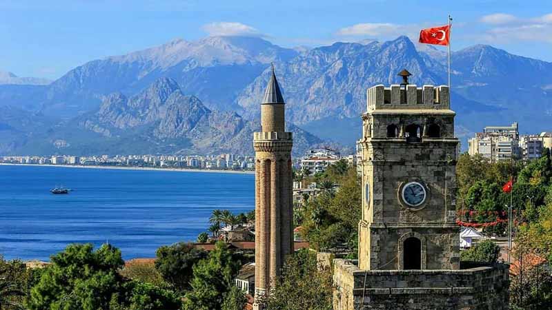 historical clock tower antalya