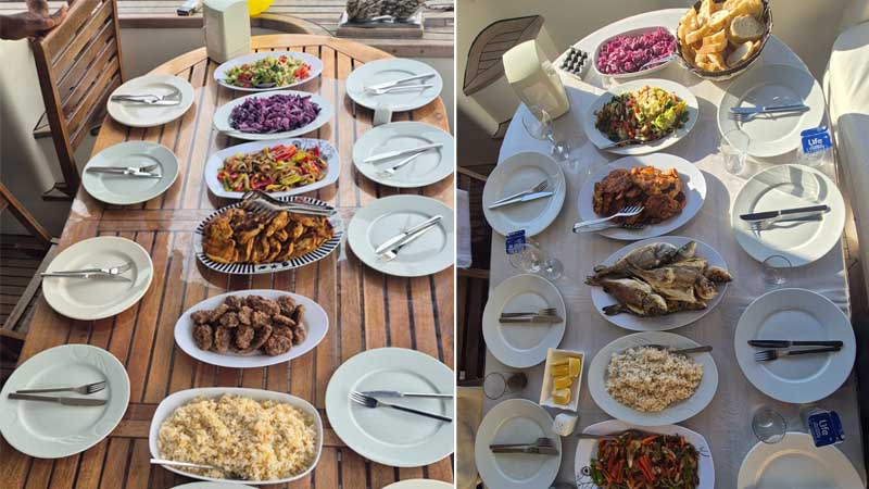 lunch on private yacht
